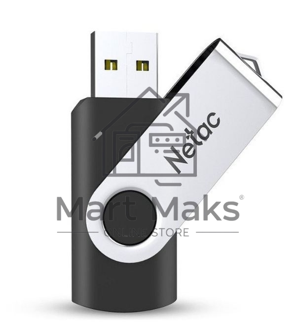 Флешка USB R/W R/W Netac U505 8Gb USB2.0, черный и серебристый NT03U505N-008G-20BK