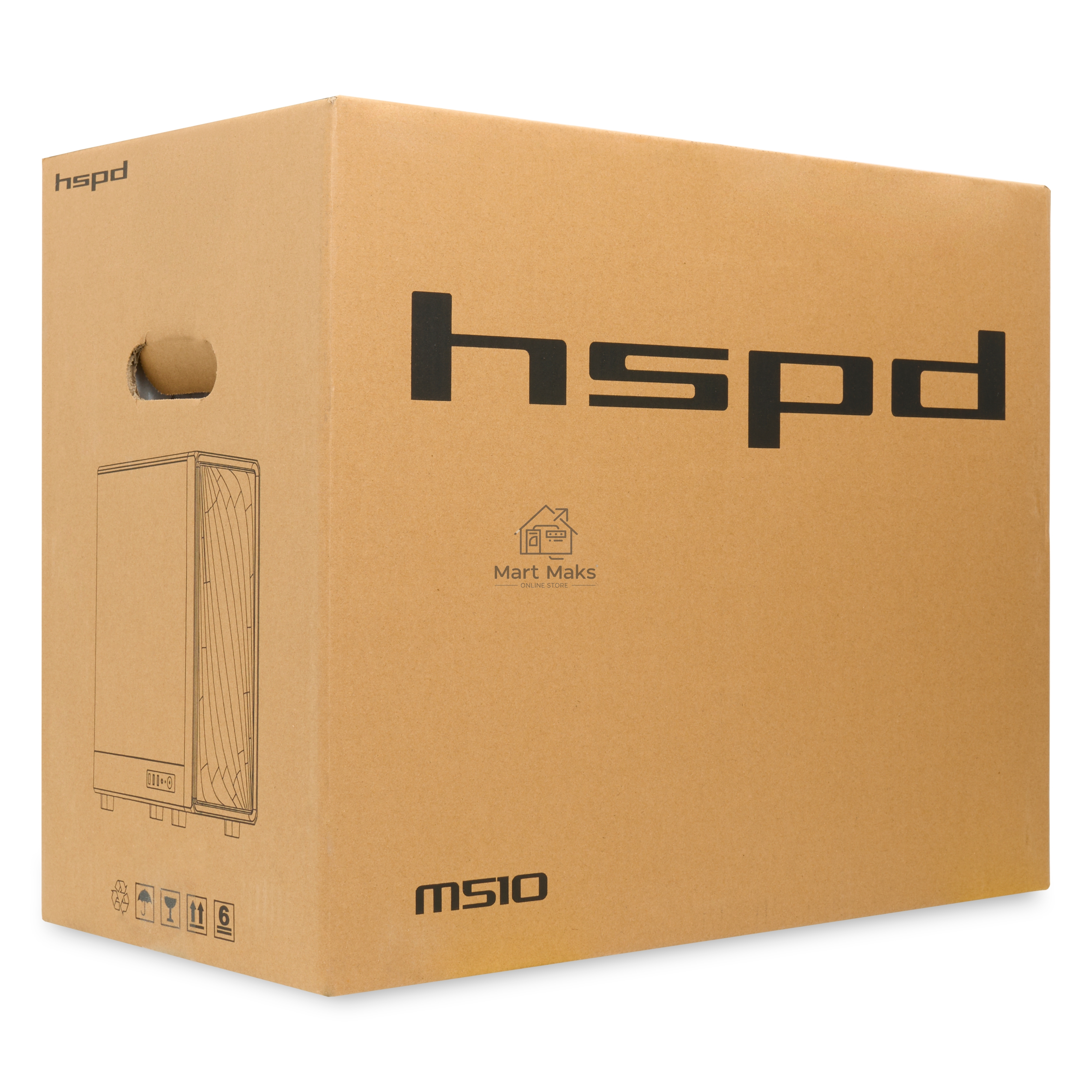 Компьютерный корпус  HSPD M510, Mesh Mid Tower, белый, TG, 0.5 SPCC, 4x120mm ARGB ATX, mATX, mITX 180/280/160mm 1x2.5