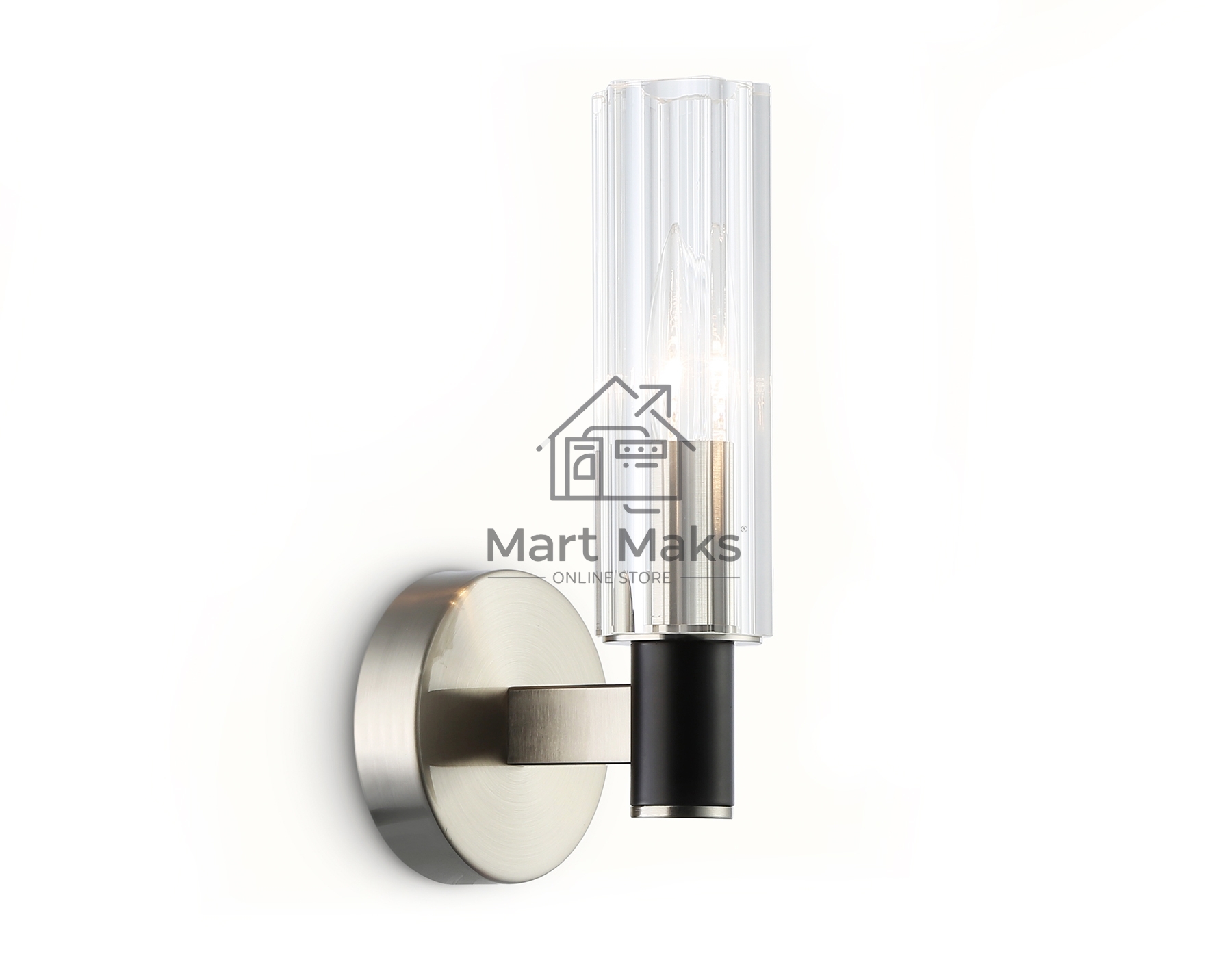 Светильник настенный Ambrella LH55507 SN/BK/CL сатин никель/черный/прозрачный E14 max 40W 120*100*250