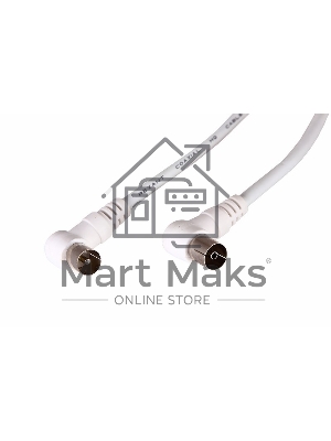 Шнур Rexant ТВ гнездо - ТВ штекер, угловой, 3 м, белый