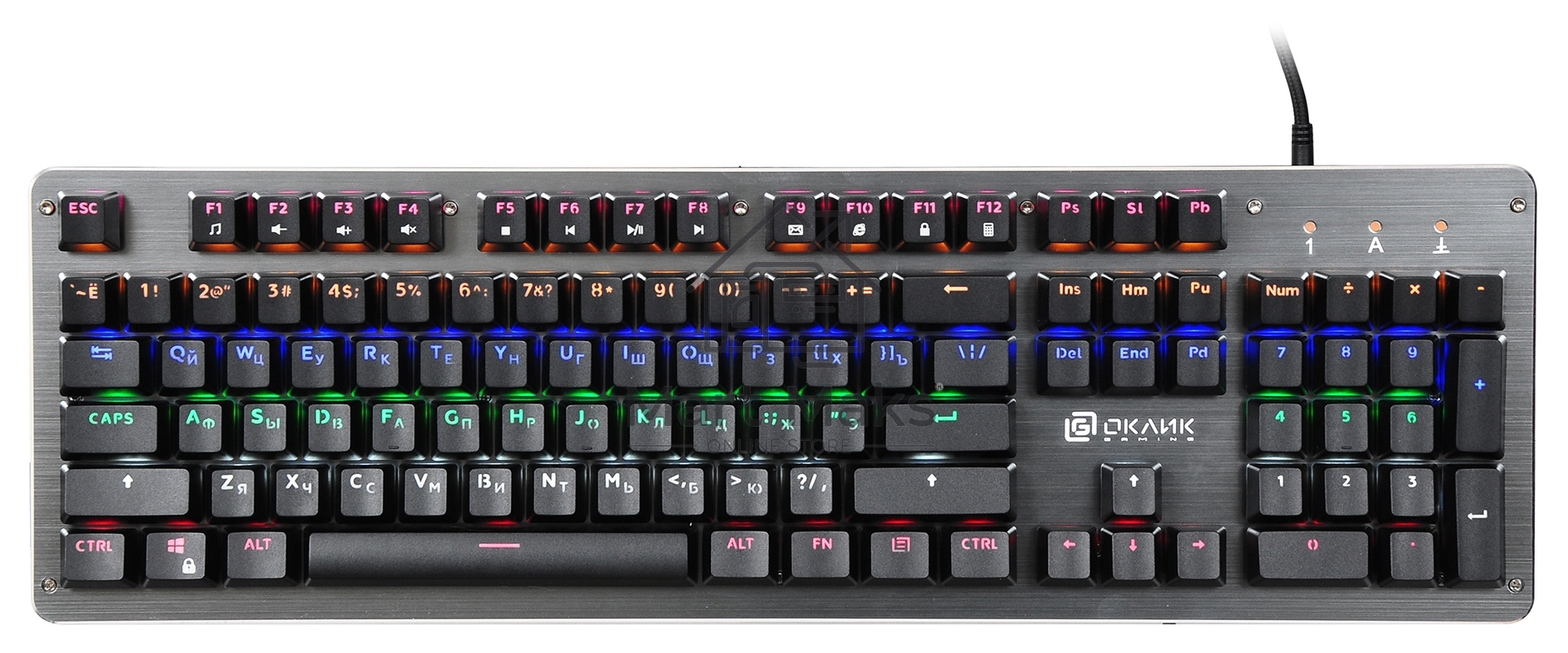Клавиатура Oklick 970G DARK KNIGHT механическая черный USB Gamer LED