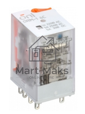 Реле интерфейсное ORM-1 4C 220В AC с LED и тест. кнопкой ONI ORM-1-4C-AC220V-L-B