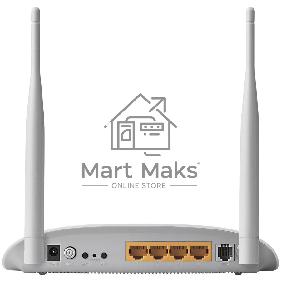 Сетевое оборудование TP-Link SOHO TD-W8961N(RU) 300 Мбит/с, 2T2R, ADSL2/ADSL+, Annex A, 4 порта 100 Мбит/с