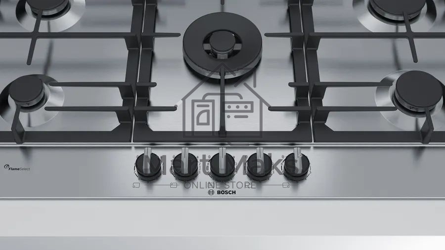 Газовая варочная поверхность Bosch PCR9A5B90M нержавеющая сталь
