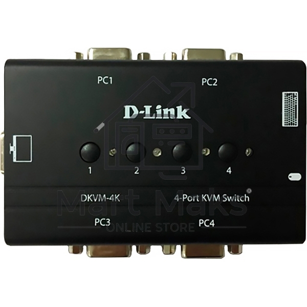 Переключатель KVM D-link DKVM-4K/B3A 4-портовый KVM-переключатель с портами VGA и PS/2