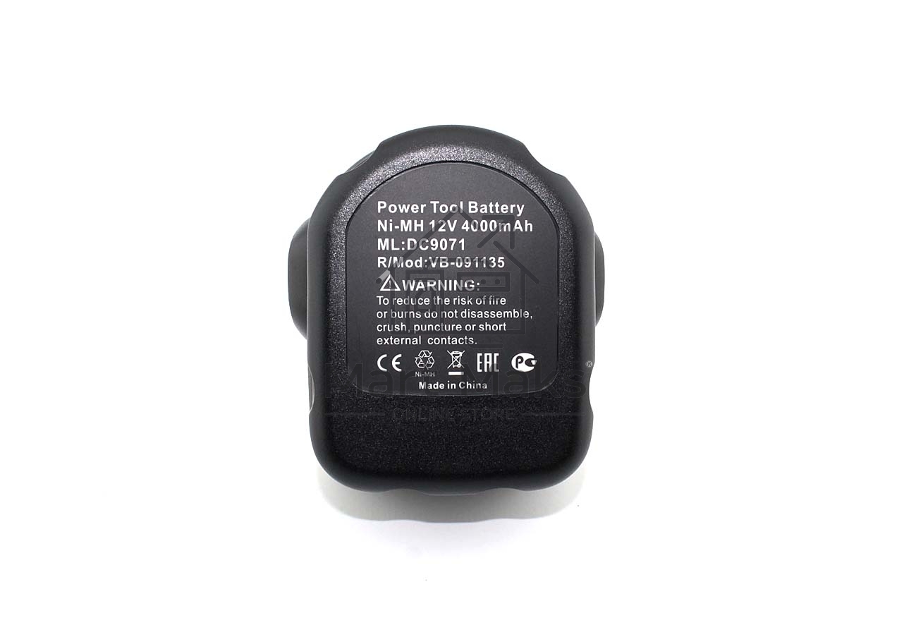 Аккумулятор для DeWalt (p/n: DC9071, DE9037, DE9071, DE9074, DE9075, DW9071, 4.0Ah 12V Ni-Mh