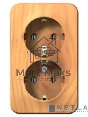 Розетка 2-ая с/з. без шторок 16А, 250 В, изолир. пластина SE Blanca наруж Ясень