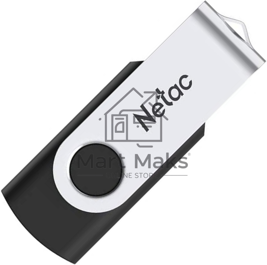 Флешка USB R/W R/W Netac U505 8Gb USB2.0, черный и серебристый NT03U505N-008G-20BK