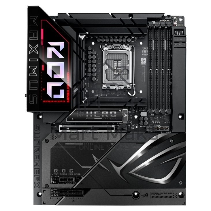Материнская плата ASUS ROG MAXIMUS Z890 HERO BTF, LGA1851, Intel Z890, 4xDDR5, 4xSATA, 6xM.2, 1xPCIe 5.0 x16, 1xPCIe 4.0 x4, 1xPCIe x1, 1xHDMI, 2xUSB-C (Thunderbolt 4), 1xUSB-C 3.2 Gen 2, 4xUSB-A 3.2 Gen 2, 4xUSB-A 3.2 Gen 1, 2x2.5Gb LAN, Wi-Fi 7, Bluetoo