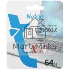 Флешка USB Netac UA31 (NT03UA31N-064G-20PK), 64Gb, USB 2.0, R/W 110/45, розовый/белый