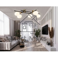 Светильник Ambrella light LH51015/5 BK/BS/FR черный/латунь/белый матовый G9*5 max 28W 800*560*170