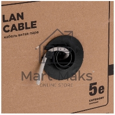 Кабель витая пара Rexant F/UTP, cat.5e, PE, 4PR, 24AWG, OUTDOOR, SOLID, черный, 305м