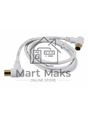 Шнур Rexant ТВ гнездо - ТВ штекер, угловой, 3 м, белый