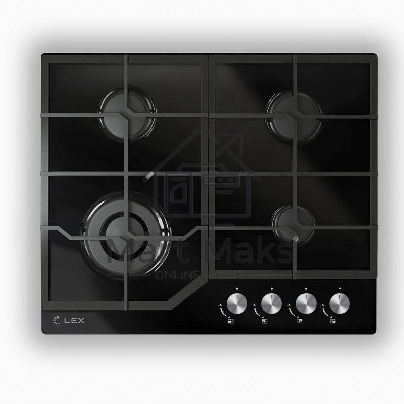 Панель варочная LEX GVG 640-1 BLгазовая 1000-3500Вт 4конфорки газ контроль