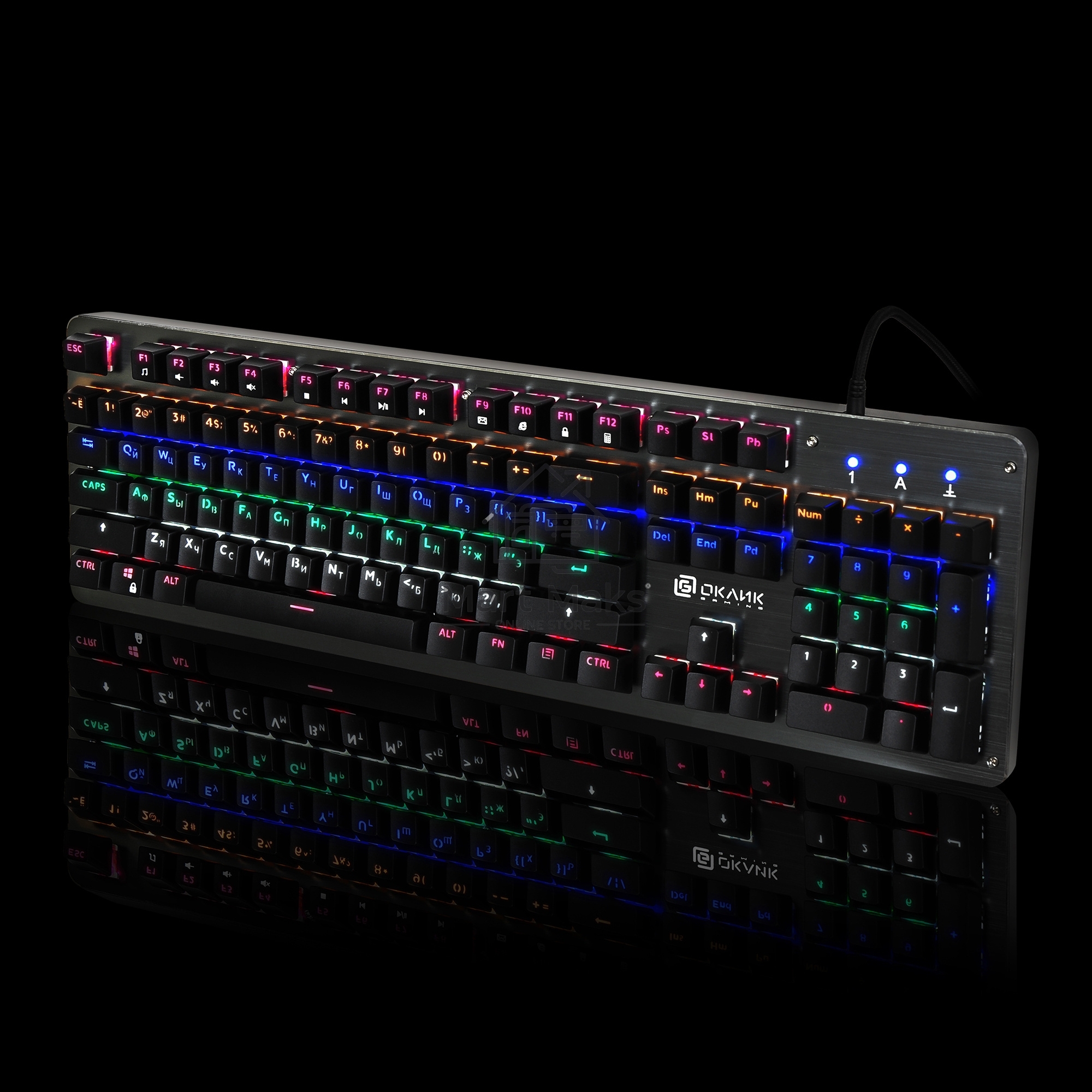 Клавиатура Oklick 970G DARK KNIGHT механическая черный USB Gamer LED