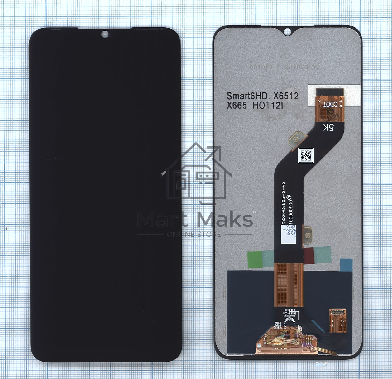 Дисплей для Infinix Hot 12i (X665B) в сборе с тачскрином черный