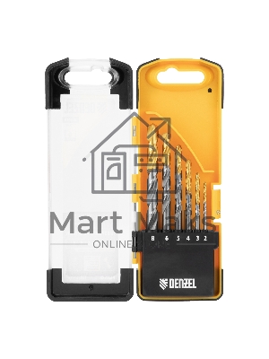 Набор сверл по металлу Denzel 2-8мм, Р6М5К8-TiN, Golden Tip, 6 шт 723004