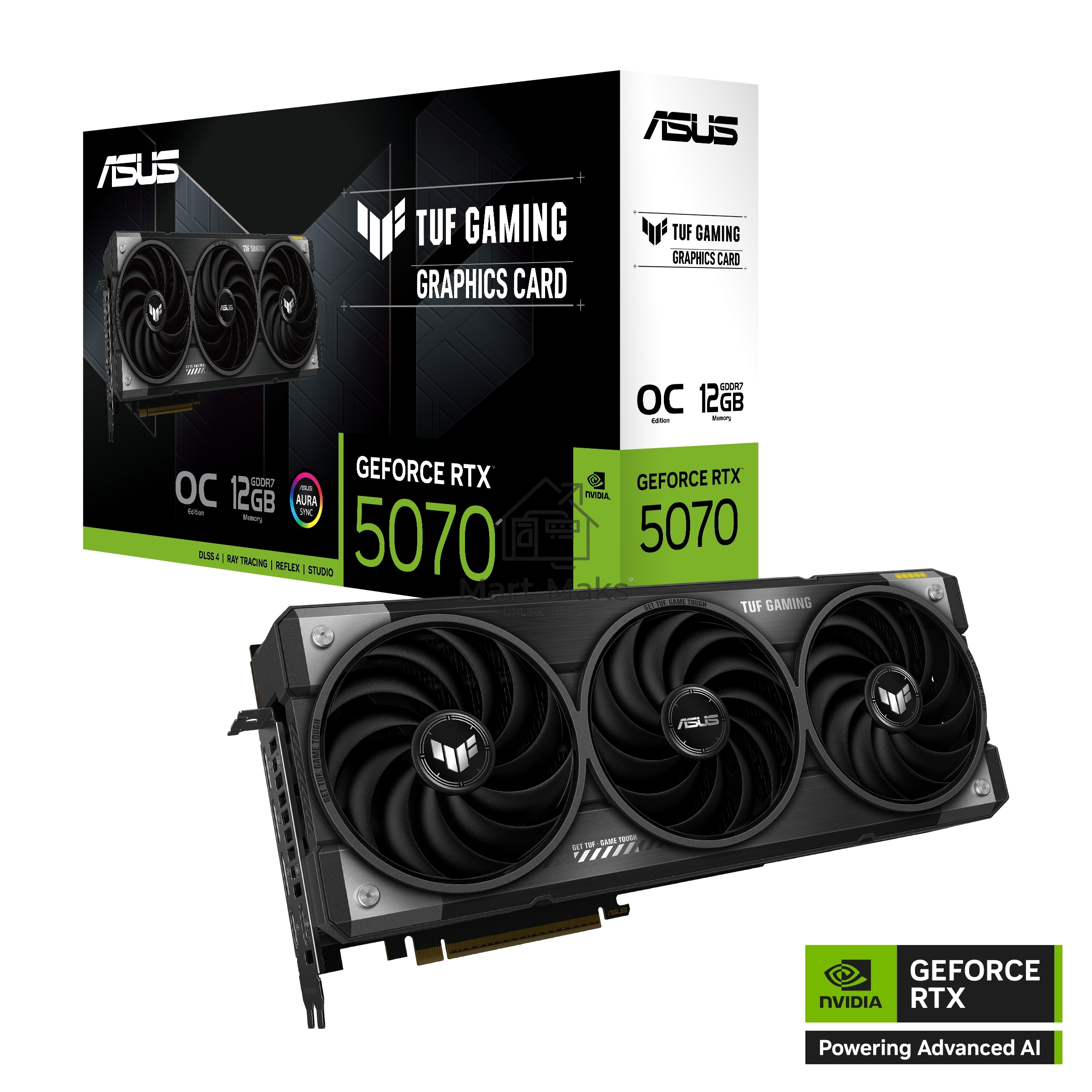 Видеокарта ASUS TUF-RTX5070-O12G-GAMINGRTX5070,HDMI*2,DP*3,12G,D7; 90YV0LZ0-M0NA00