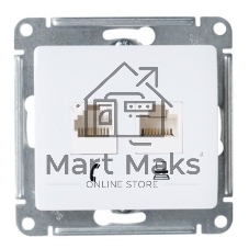 Systeme Electric Glossa Бел Розетка 2-я RJ11+RJ45, кат.5E