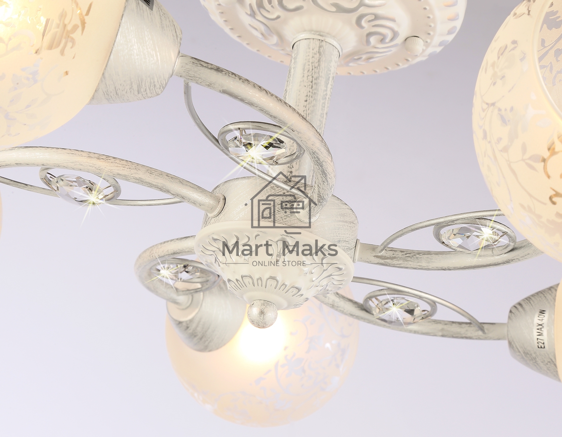Светильник Ambrella light TR3062/5 WH/SL/FR белый/серебро/белый матовый E27/5 max 40W D615*245