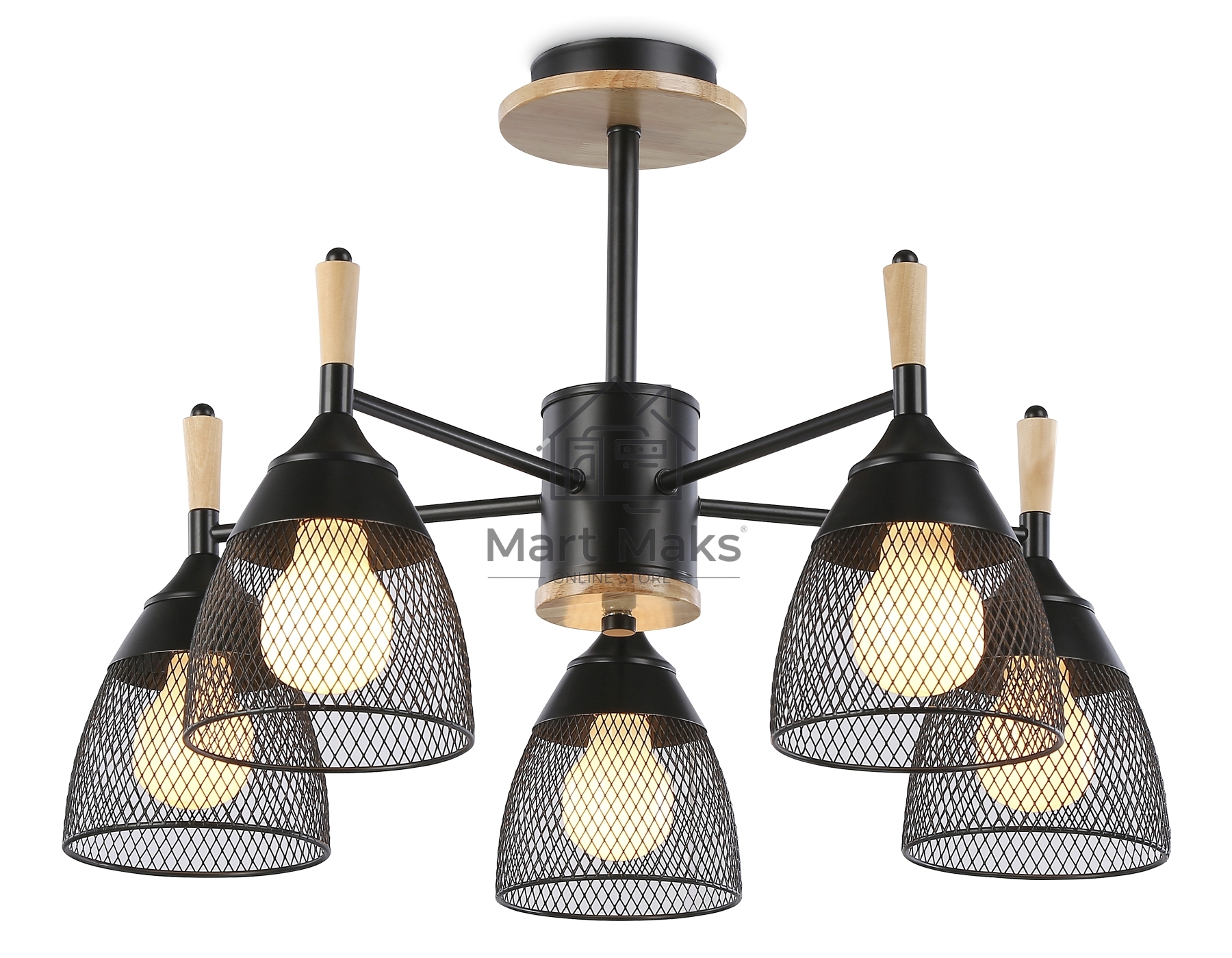 Светильник Ambrella light TR8015/5 BK черный E27*5 max 40W D600*385