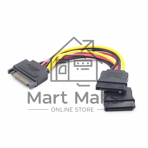 Кабель питания SATA Cablexpert CC-SATAM2F-01, 15pin (M)/2x15pin(F), на 2 SATA устр, 15см