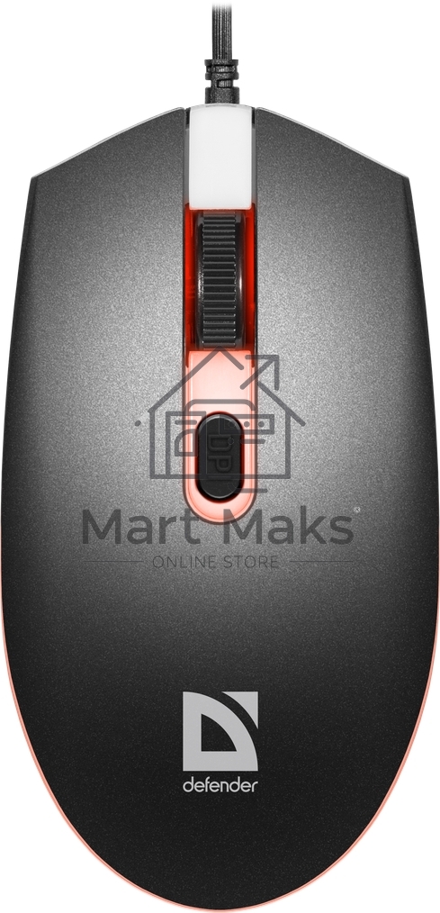 Мышь проводная Defender Dot MB-986 черный, 1600 dpi, USB, кнопки - 4