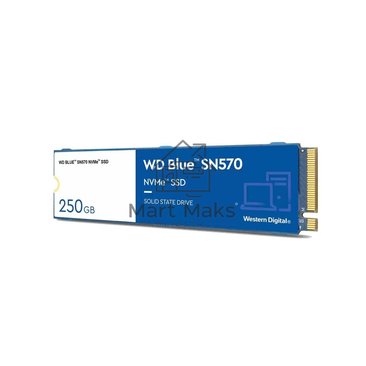Накопитель SSD WD Blue SN570 WDS250G3B0C, 250Gb, PCIe 3.0 x4, M.2 2280, NVMe, R/W 3300/1200