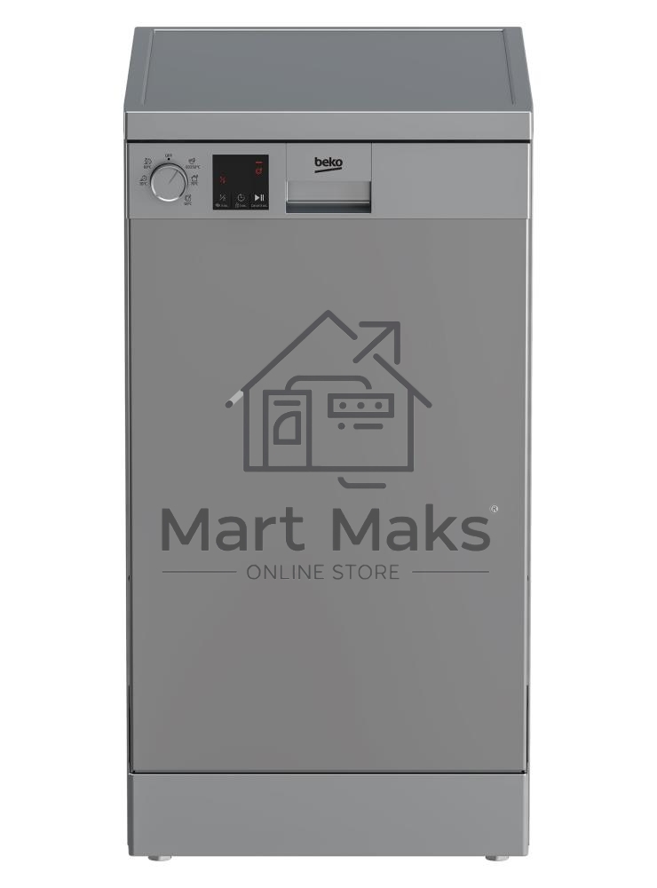 Посудомоечная машина Beko DVS050R02S, серебристая, 44.8 см, 10 компл., 49 дБ, класс A