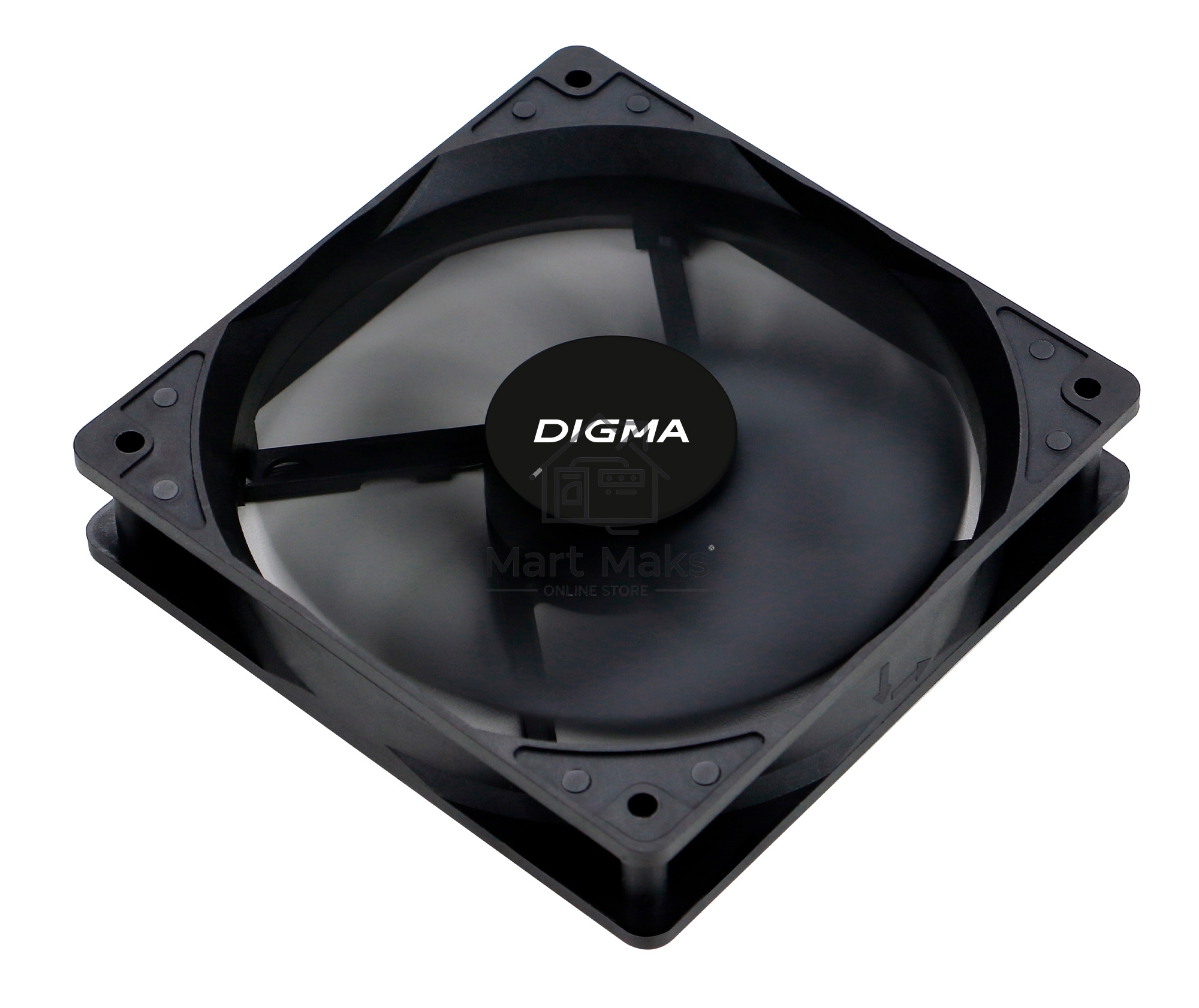 Вентилятор для корпуса Digma DFAN-120-9 черный, 120 мм, 1200 об/мин, 23 дБ, 4 pin