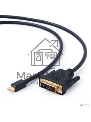 Кабель mDP-DVI Cablexpert CC-mDPM-DVIM-6, 20M/25M, 1.8м, черный, позол.разъемы, пакет