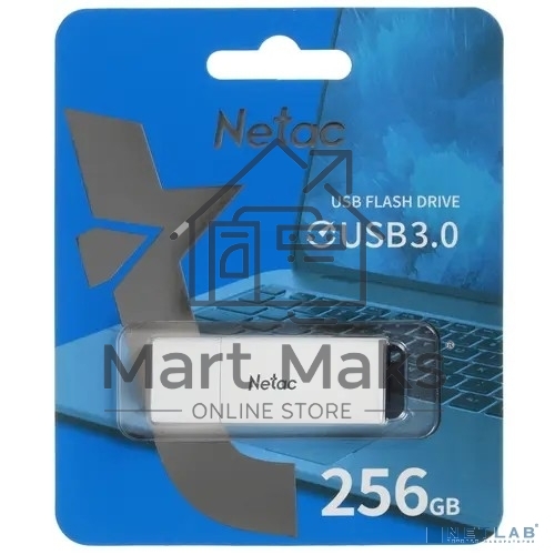Флешка USB R/W R/W Netac U185 256Gb <NT03U185N-256G-30WH>, USB3.0, с колпачком, пластиковая белая