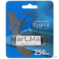 Флешка USB Netac U185 (NT03U185N-256G-30WH), 256Gb, USB 3.0, R/W 100/25, белый/серый