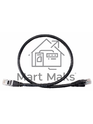 Патч-корд литой AOpen ANP612B-BK-0.5M (7/0.20) UTP кат.6 черный 0,5m