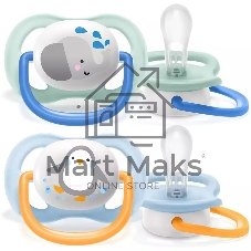 Соска-пустышка Philips Avent SCF080/05 Слон/Пингвин, 0-6 мес, 2 шт, для мальчиков