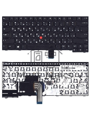 Клавиатура для ноутбука Lenovo Thinkpad E470 E475 черная с указателем
