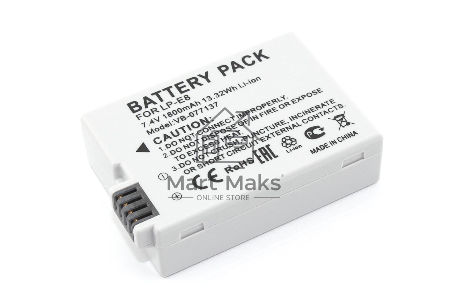 Аккумуляторная батарея для фотоаппарата Canon EOS 550D 7,4V 1800mAh Li-ion