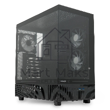 Компьютерный корпус HSPD F710, Panoramic Mid Tower, черный, TG, 0.5 SPCC, 3x120мм ARGb E-ATX, ATX, mATX, mITX 185/395/270мм 2x2.5