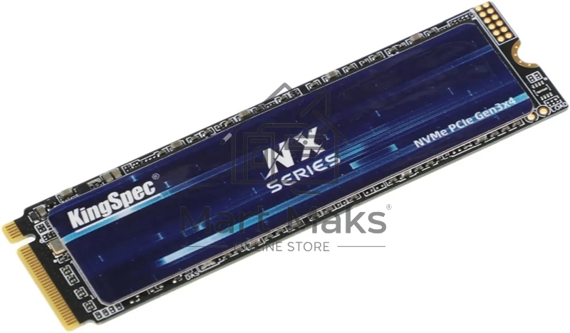 Накопитель SSD KingSpec NX-256, 256GB, PCIe 3.0 x4, M.2 2280, NVMe, R/W 3400/3100