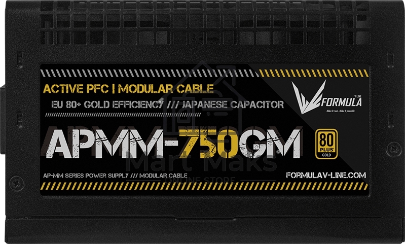 Блок питания Aerocool / Formula ATX 750W APMM-750GM Gen.5 80 PLUS gold (20+4pin) APFC 120mm fan 8xSATA Cab Manag RTL