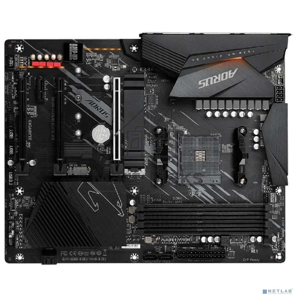 Материнская плата Gigabyte B550 AORUS ELITE V2 Soc-AM4 AMD B550 4xDDR4 ATX AC`97 8ch(7.1) 2.5Gg RAID+HDMI+DP