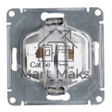 Systeme Electric Glossa Бел Розетка 2-я RJ11+RJ45, кат.5E