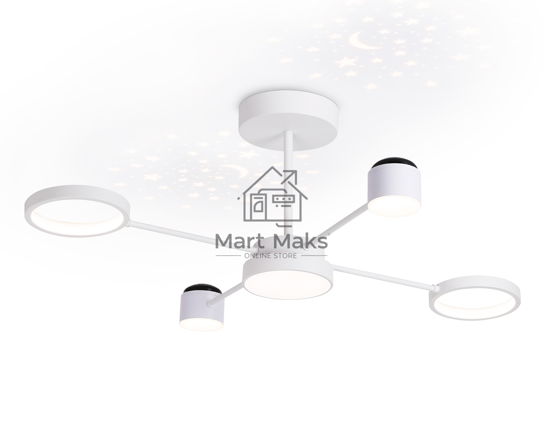 Потолочный светодиодный светильник с пультом Ambrella light FL51631/4+1 WH белый 3000K-6400K 48W 910*745*300 (ПДУ ИК)
