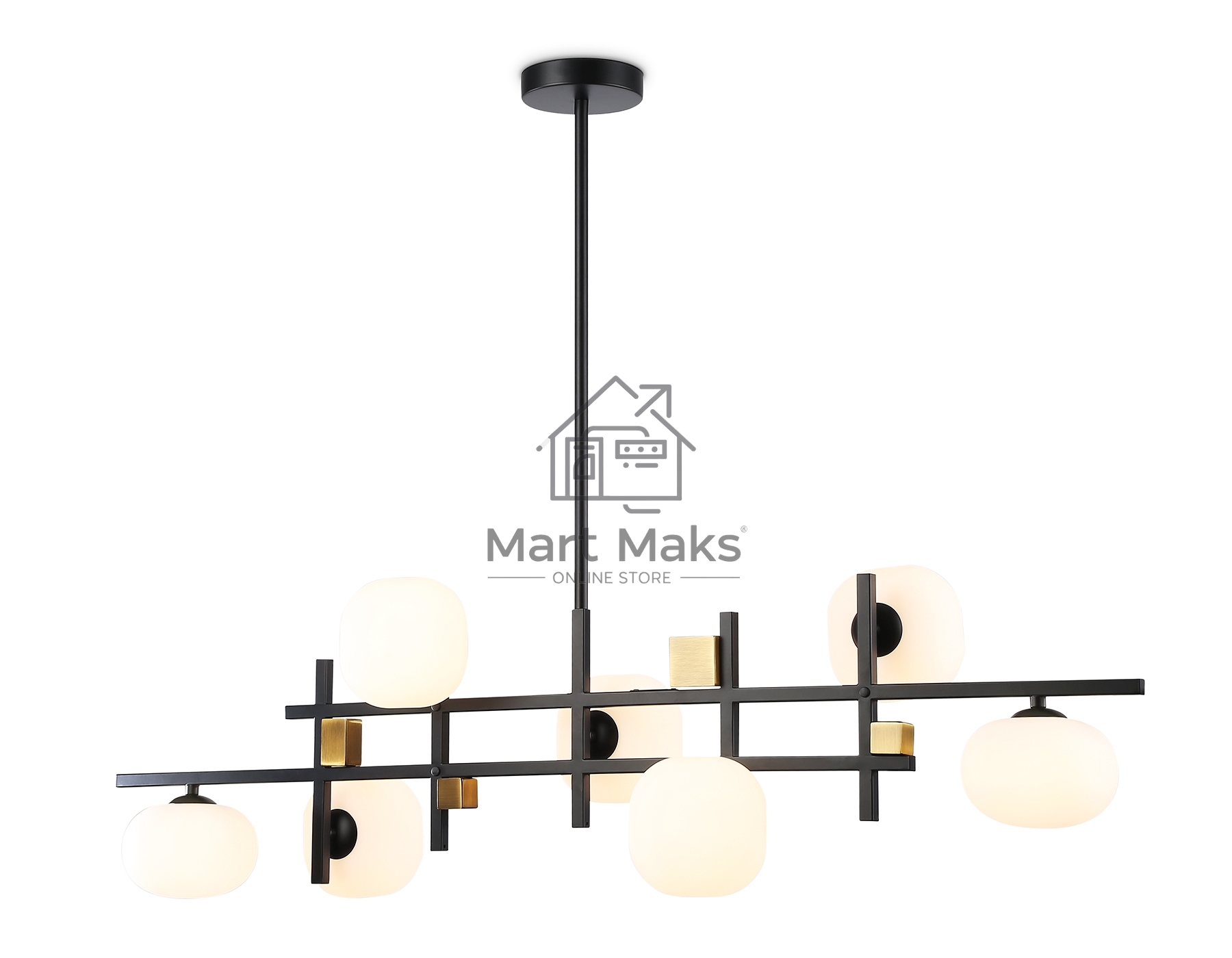 Светильник Ambrella light LH51017/7 BK/BS/FR черный/латунь/белый матовый G9*7 max 28W 1100*240*300