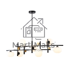 Светильник Ambrella light LH51017/7 BK/BS/FR черный/латунь/белый матовый G9*7 max 28W 1100*240*300