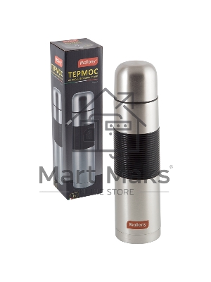 Термос из нерж. стали с силиконовыми вставками NUOVO, 1,0 л