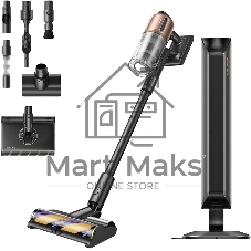 Пылесос вертикальный Dreame Cordless Vacuum Cleaner Z20AquaCycle Station черный/золотистый, питание от аккумулятора, 250 Вт, уборка влажная/сухая, пылесборник 0.6 л