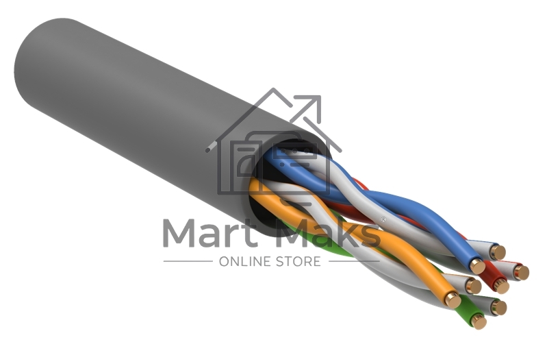 Кабель IEK витая пара U/UTP категории 5E 4 пары PVC 1м сер. GENERICA (305м)