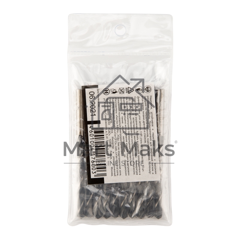 Сверло по металлу Kranz 6,0х93х57 мм HSS (10 шт. в упаковке) DIN 338