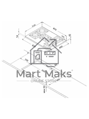 Встраиваемая газовая панель Korting HG 965 CTX / 90x51 см, 5 высокоэффективных конфорок, WOK- сверхмощная конфорка с тройным рядом пламени, автоматический электроподжиг, газ-контроль каждой конфорки, передние металлические переключатели, чугунные решетки,